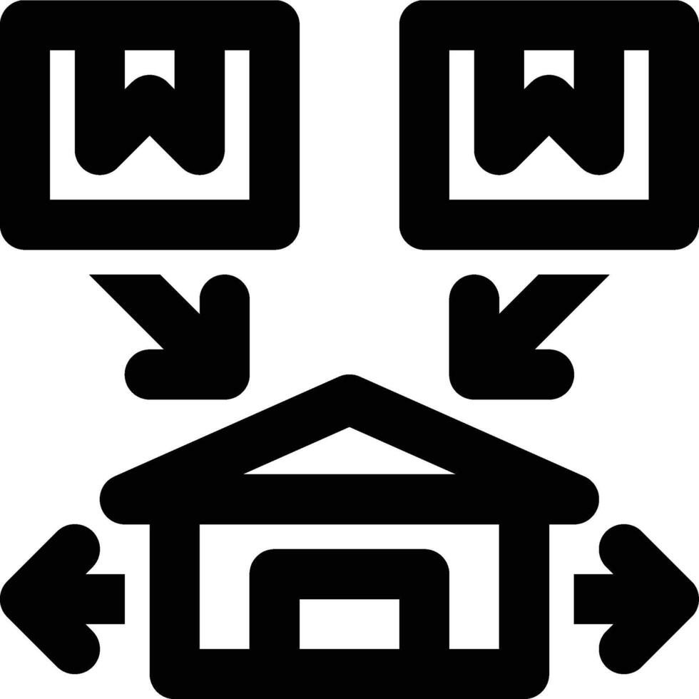Cross Docking, Cross Dock, Transit Outline Icon vector