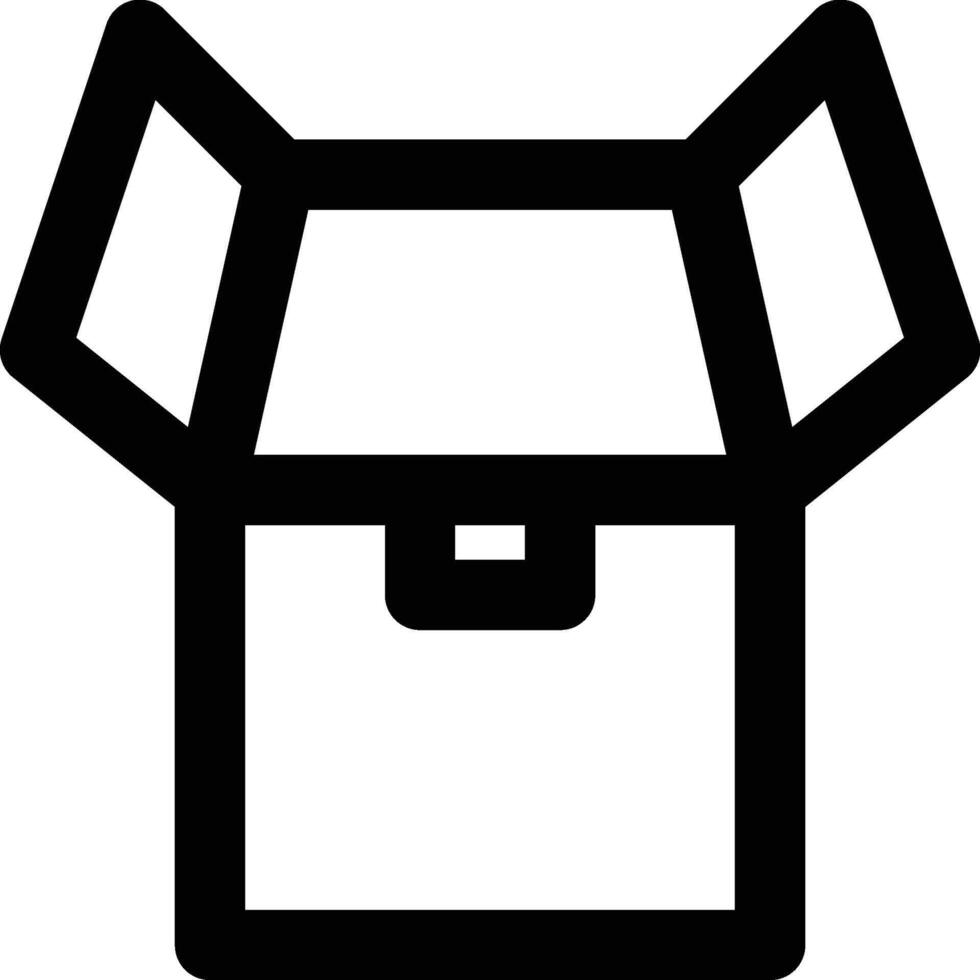 Cardboard, Box, Open Box Outline Icon vector