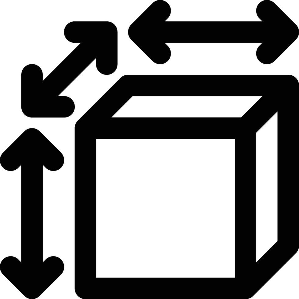 Volume, Size, Scale Box Outline Icon vector
