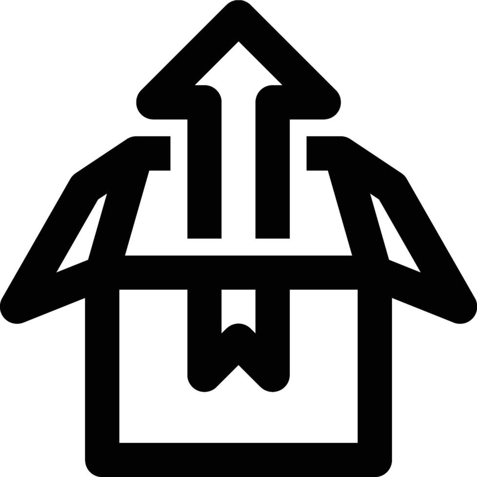 Open Box, Open Package, Open Packaging Outline Icon vector