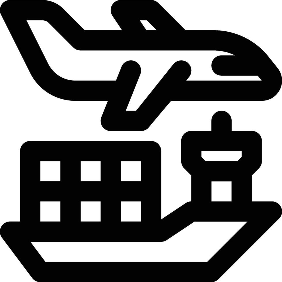 Freight Forwarding, Freight Forwarder, Airplane Outline Icon vector