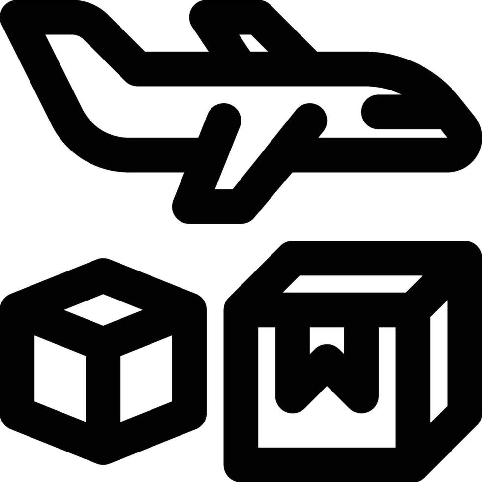 Air Freight, Air Cargo, Air Carrier Outline Icon vector