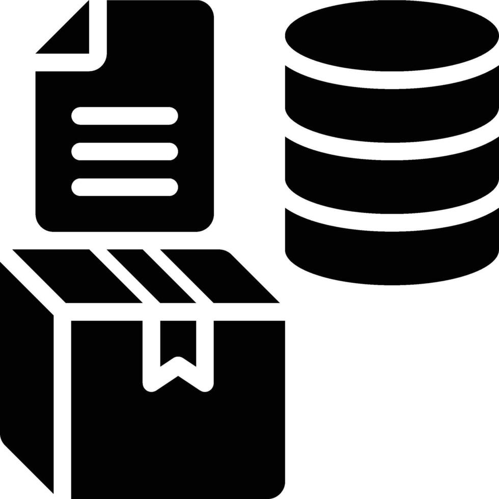 Logistics Database, Product Database, Inventory Database Glyph Solid Icon vector