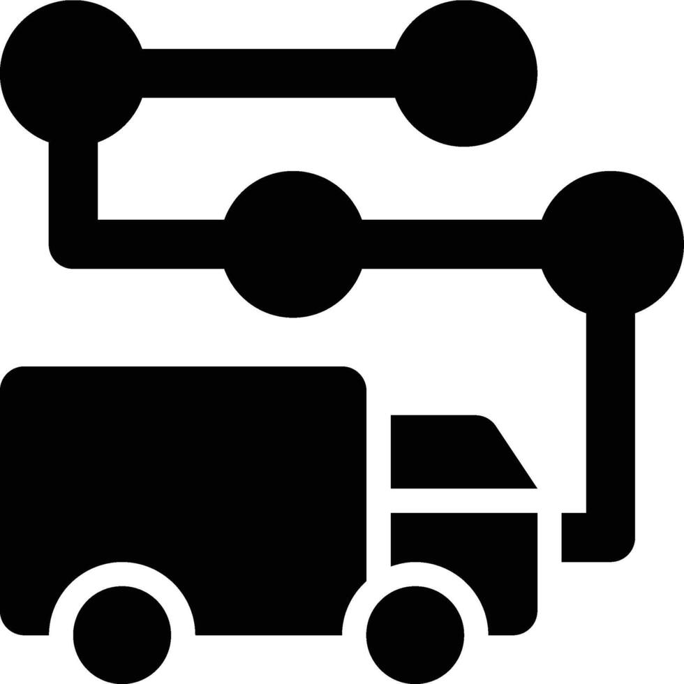 Delivery Plan, Delivery Route, Shipping Glyph Solid Icon vector