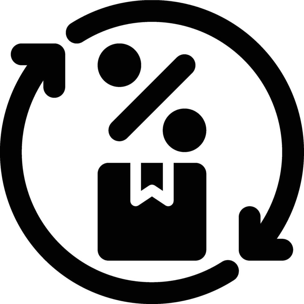 Stock Turnover, Ratio, Inventory Turnover Glyph Solid Icon vector