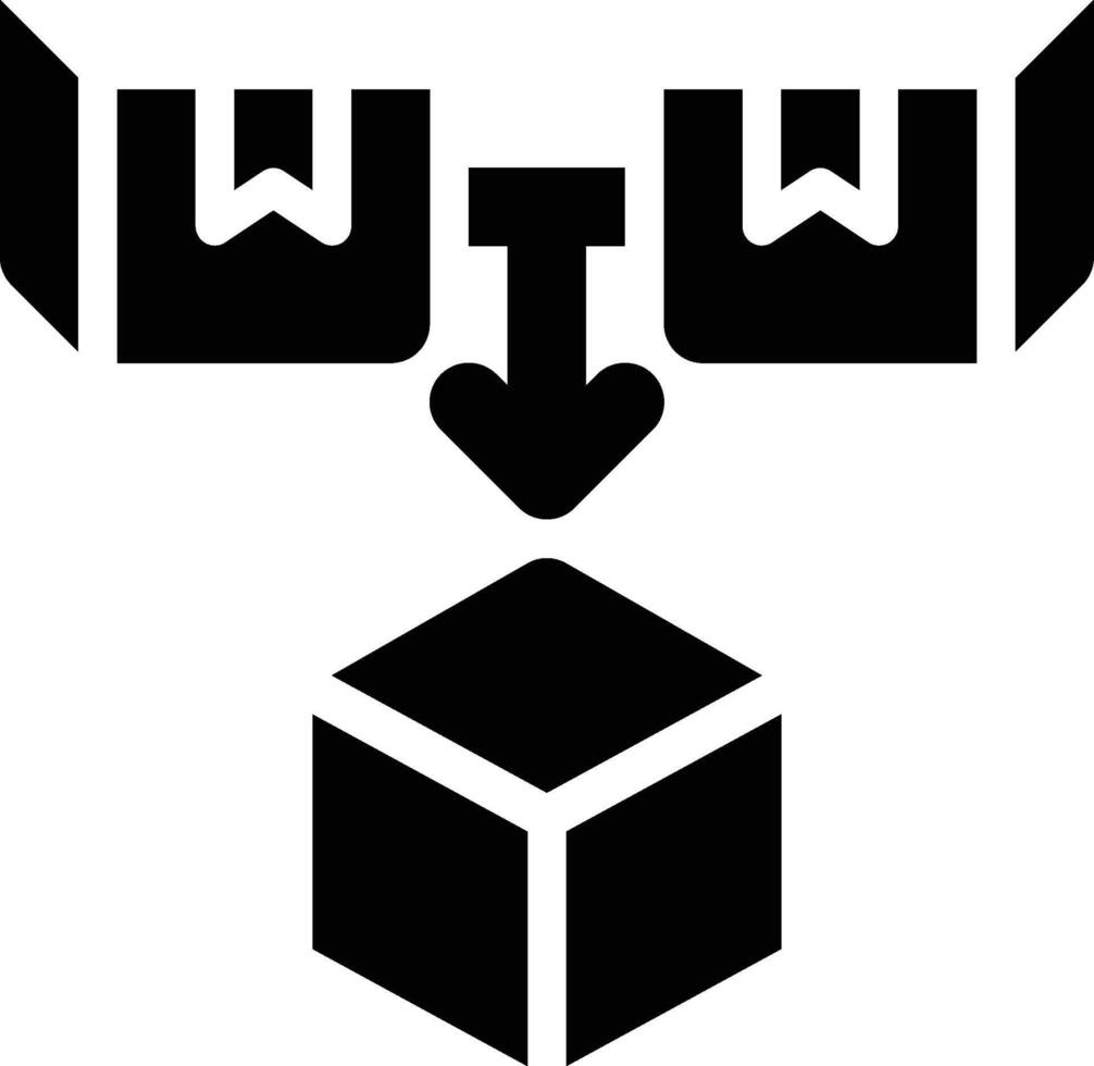 Consolidation, Supply Chain, Integration Glyph Solid Icon vector