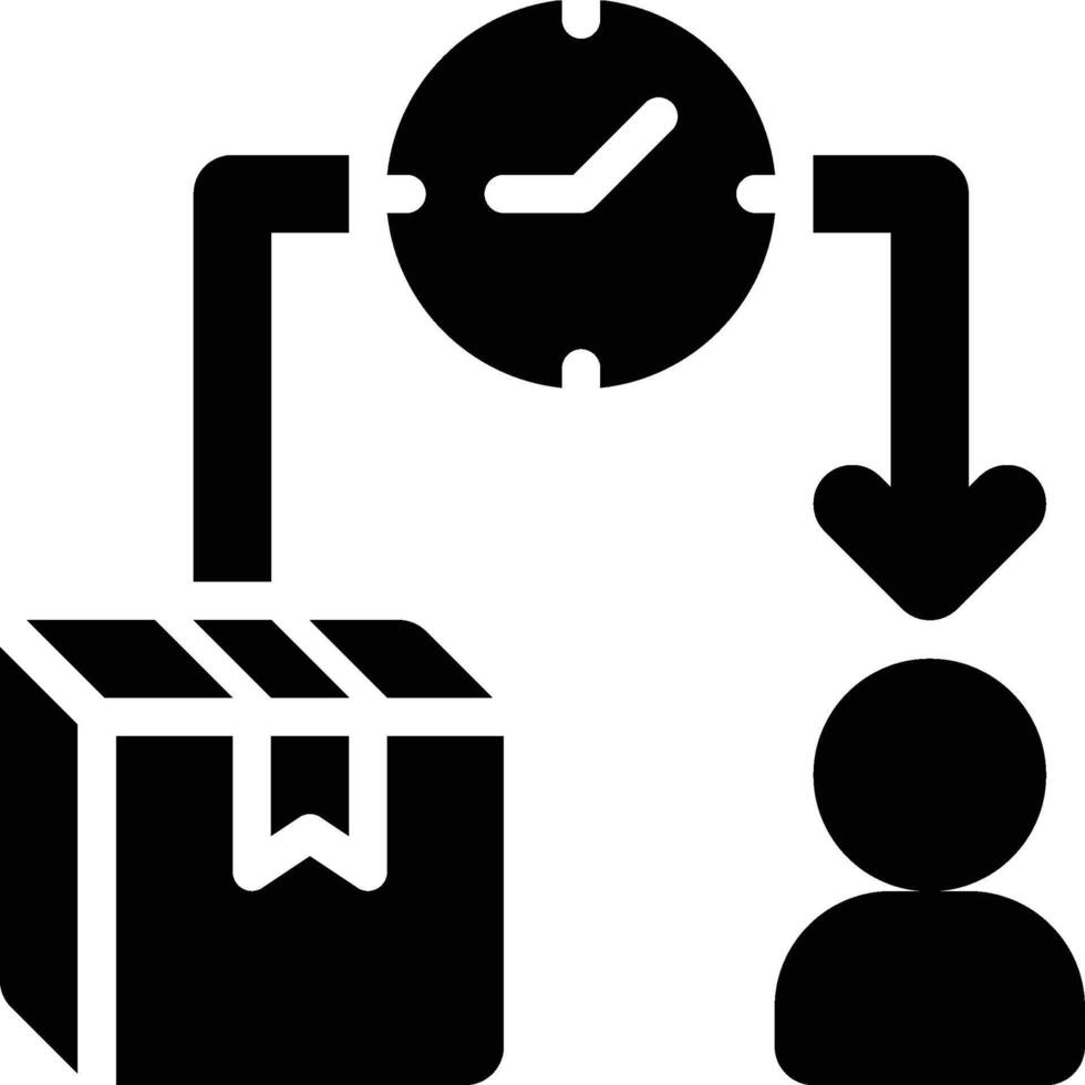 Lead Time, Delivery, Logistics Glyph Solid Icon vector