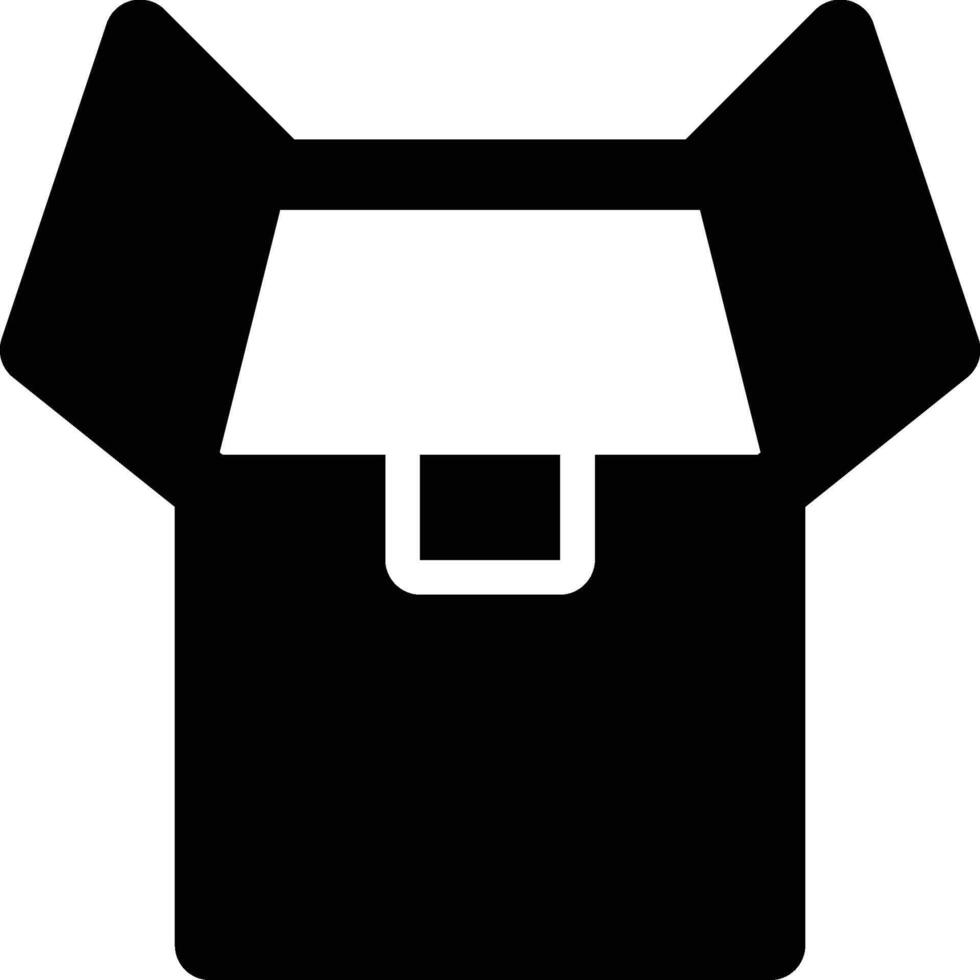 Cardboard, Box, Open Box Glyph Solid Icon vector