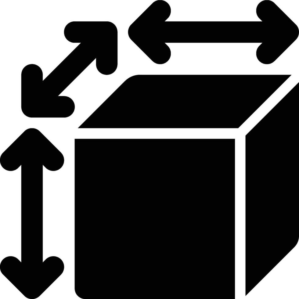 Volume, Size, Scale Box Glyph Solid Icon vector