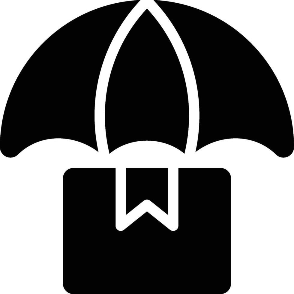 Keep Dry, Protect, Umbrella Glyph Solid Icon vector