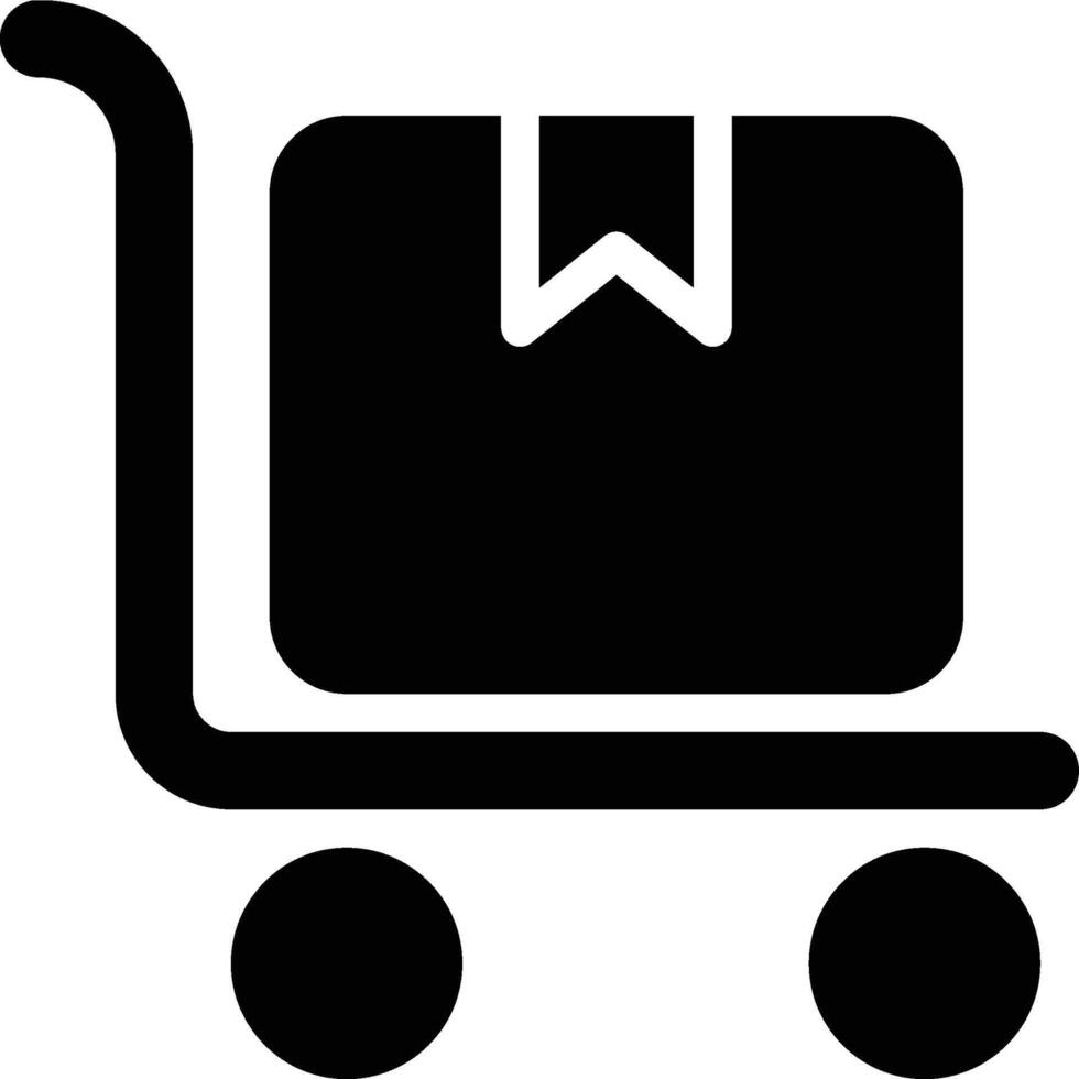 Trolley, Logistics, Box Glyph Solid Icon vector