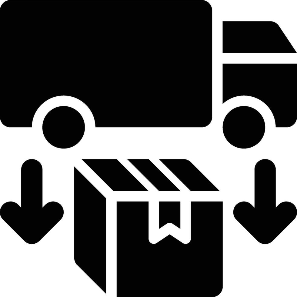 Unloading, Unloading Goods, Unloading Process Glyph Solid Icon vector