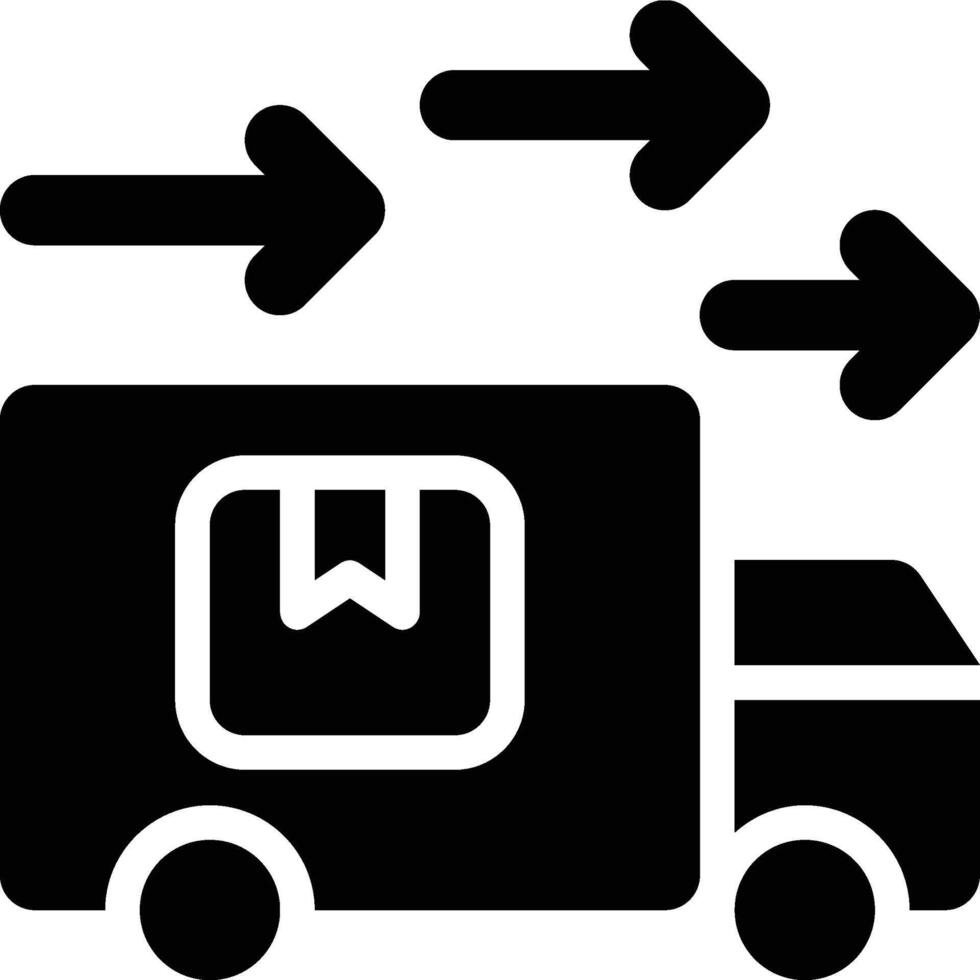 Delivery, Shipping, Truck Glyph Solid Icon vector
