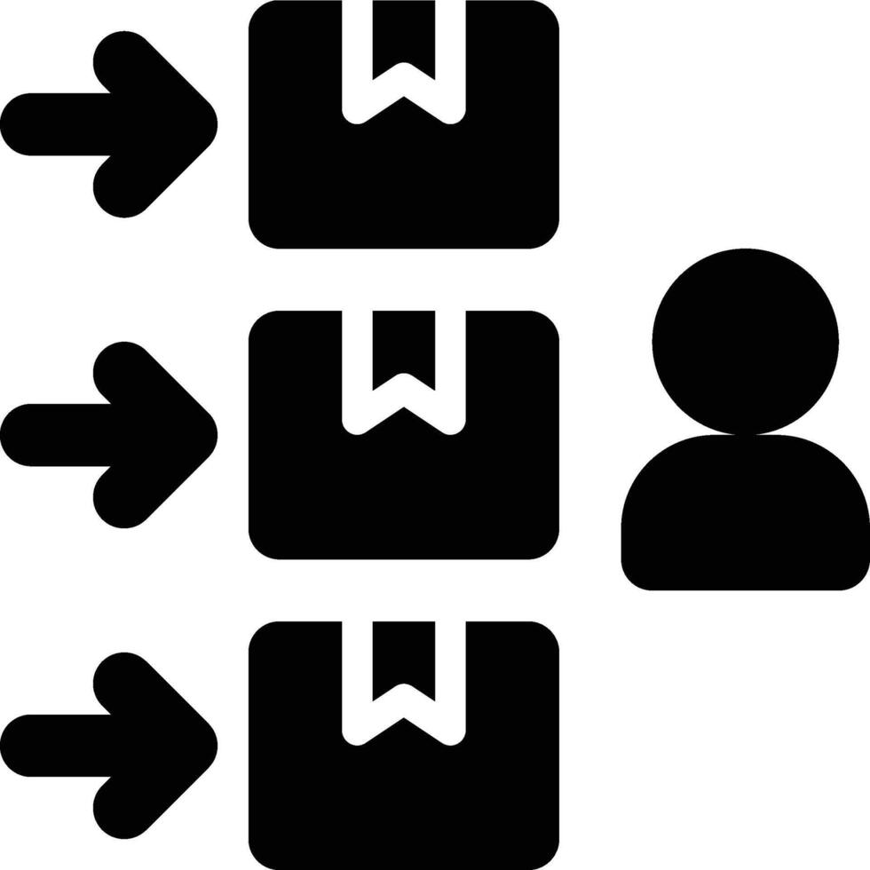 Push System, Logistics, Supply Chain Glyph Solid Icon vector