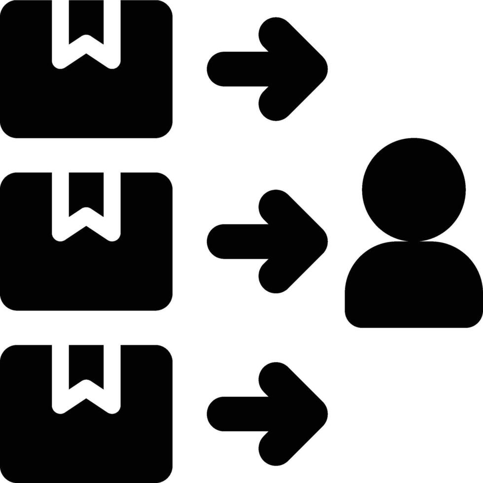 Pull System, Logistics, Supply Chain Glyph Solid Icon vector