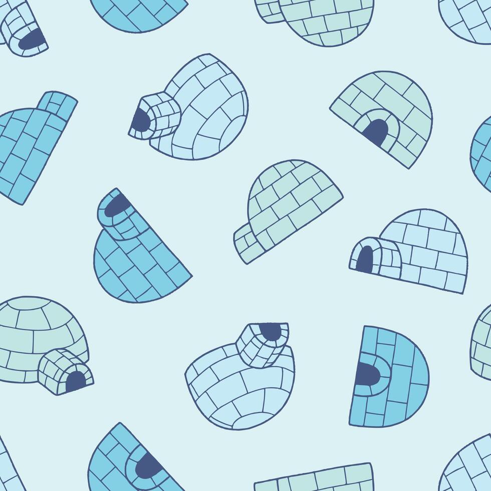 Igloo Pattern Repeat Seamless for Wallpaper Background Cover Packaging vector