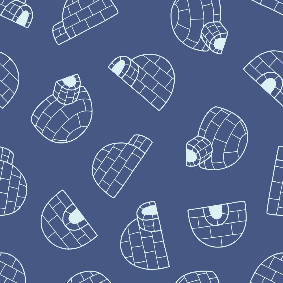 Outline Igloo Pattern Repeat Seamless for Wallpaper Background Cover Packaging vector