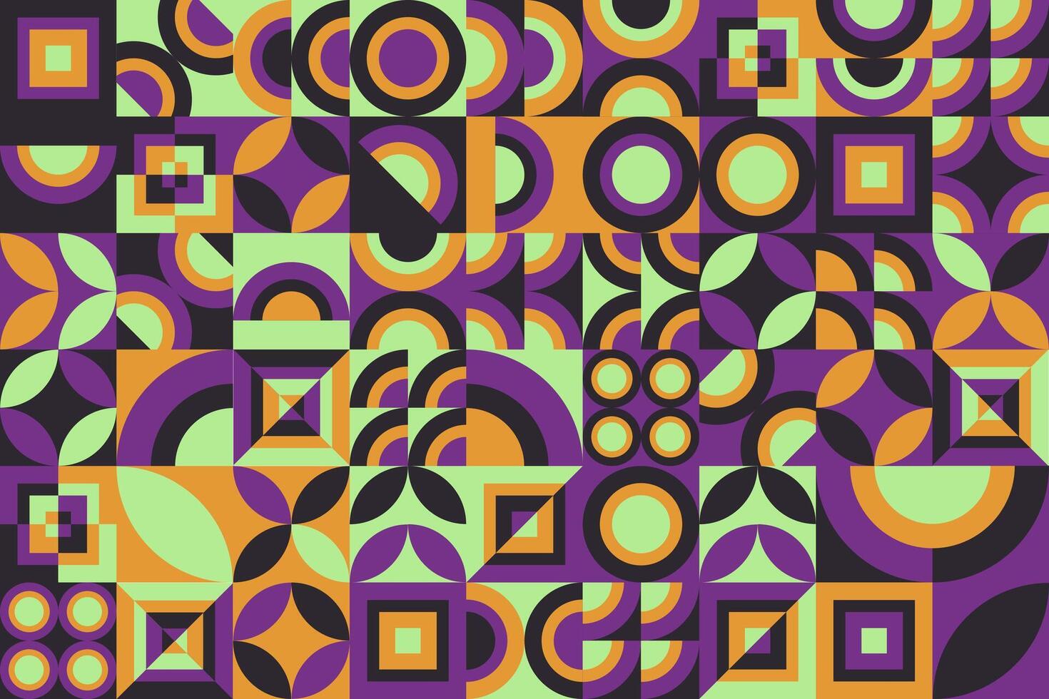 a colorful pattern with circles and squares vector