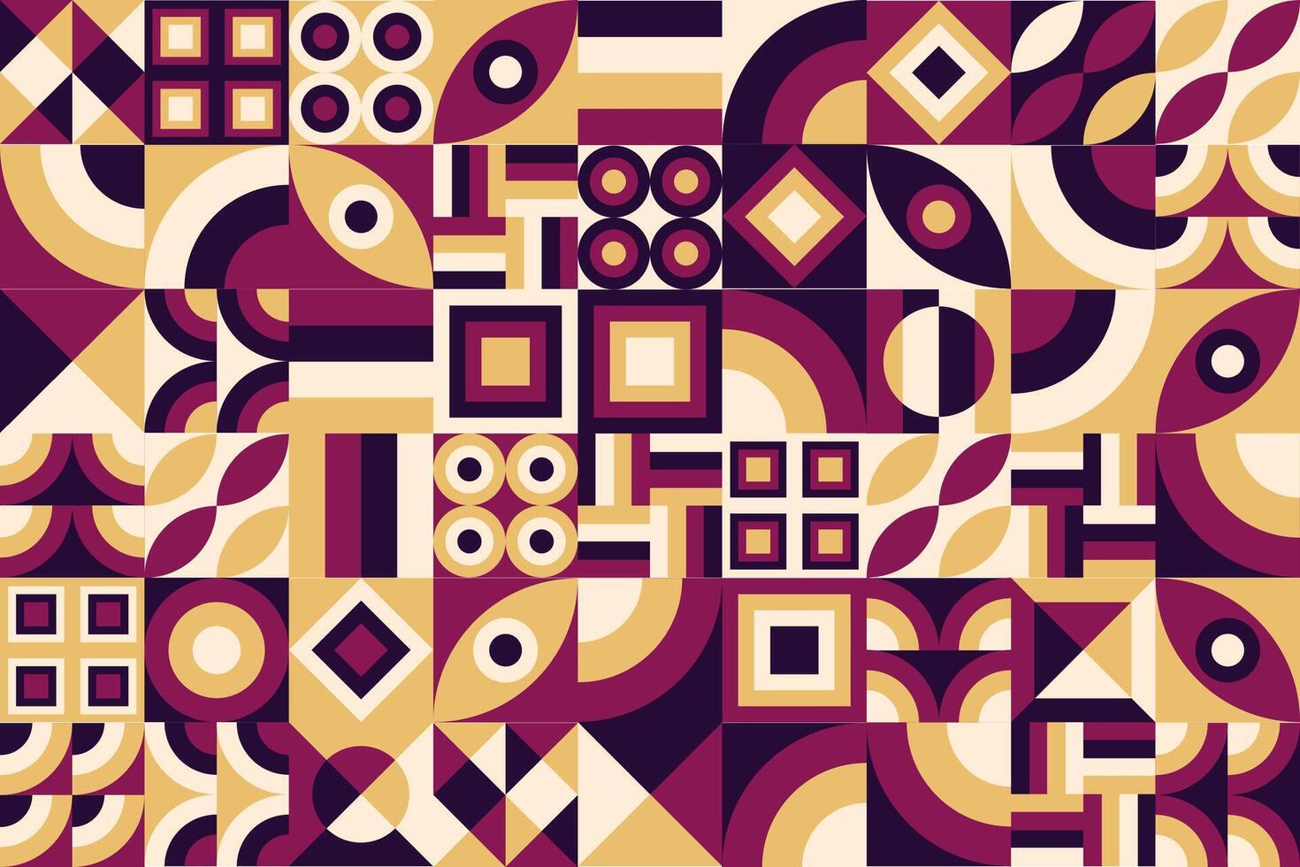 a pattern of abstract shapes in red, yellow and beige vector