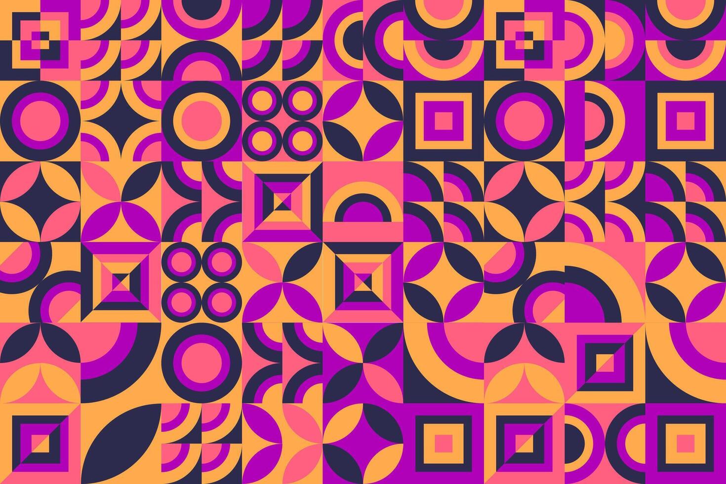 pink and brown color pattern with geometric shapes and circles vector