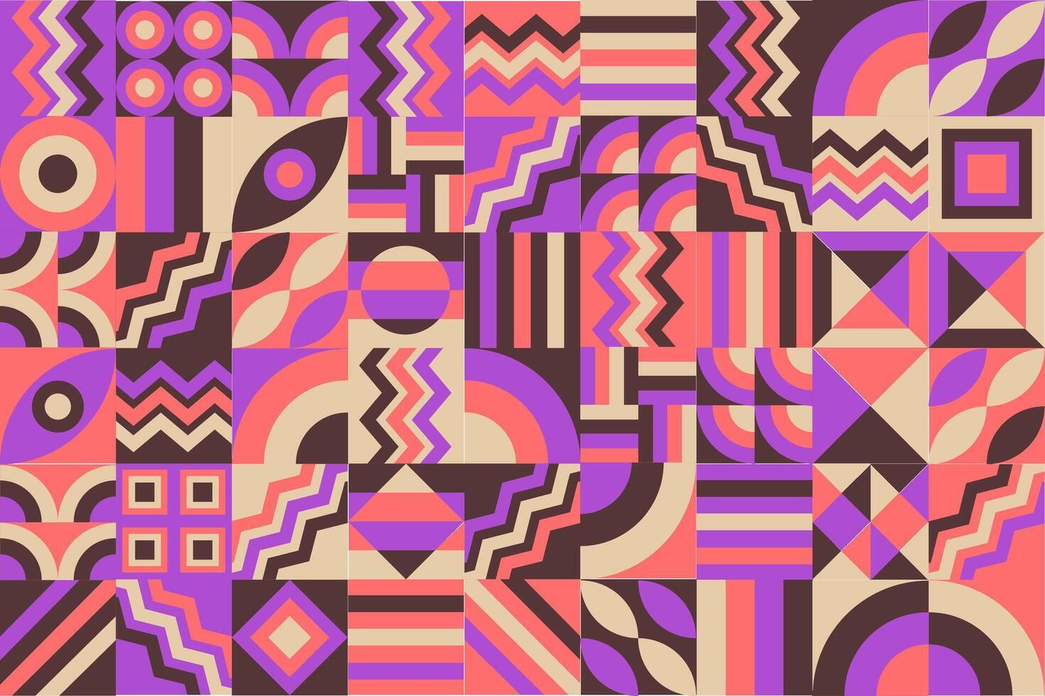 abstract geometric pattern with a purple, pink and brown color scheme vector