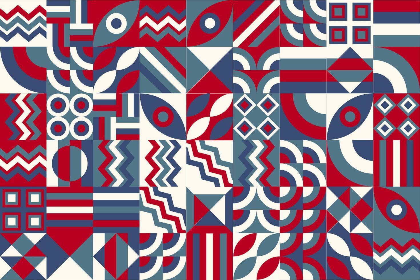 a red, white and blue geometric pattern vector