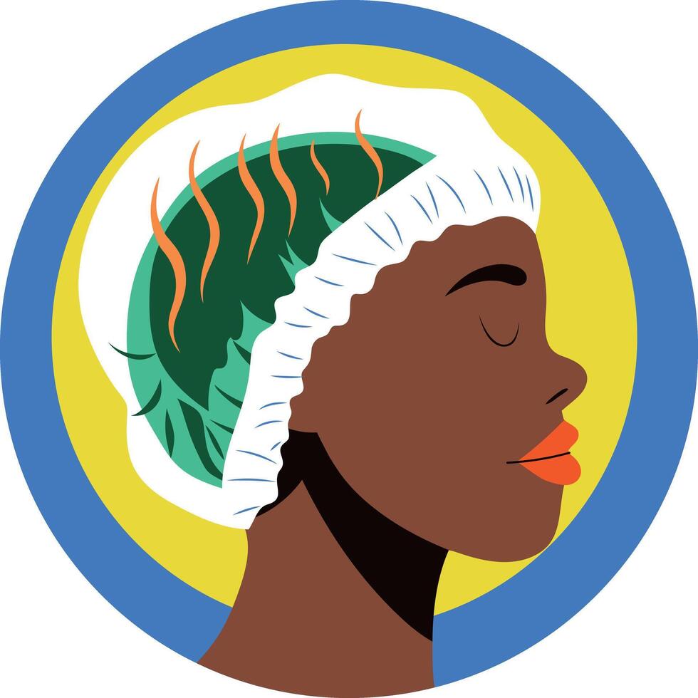 A flat style illustration of a woman wearing a steam cap vector