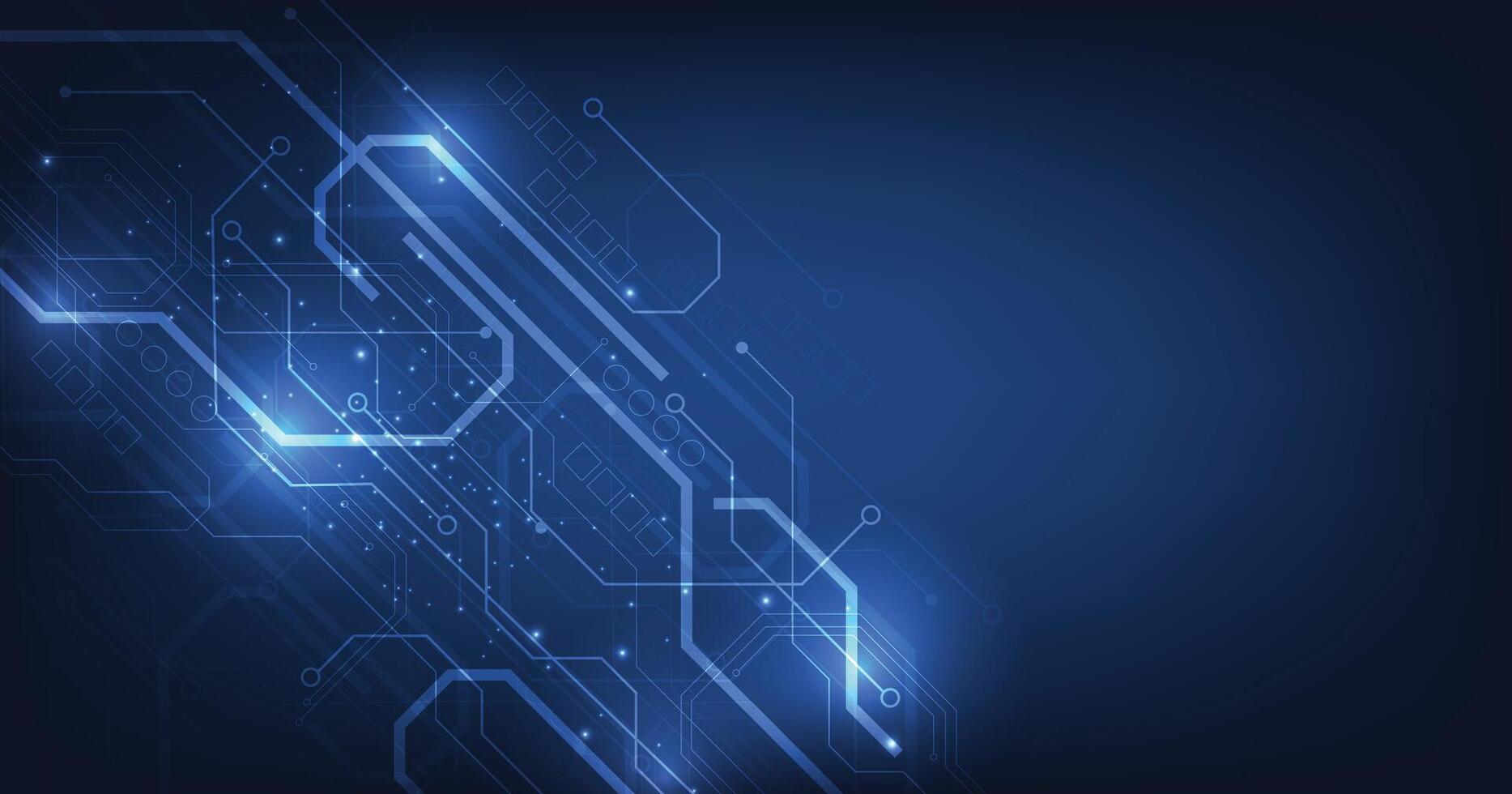 Circuit board blue technology background . vector