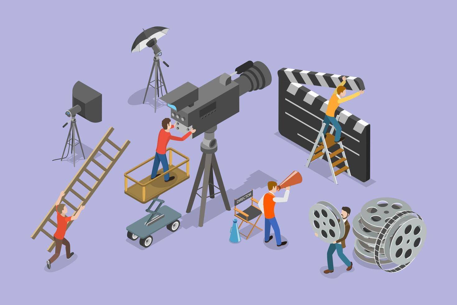 3D Isometric Flat Conceptual Illustration of Shooting. vector