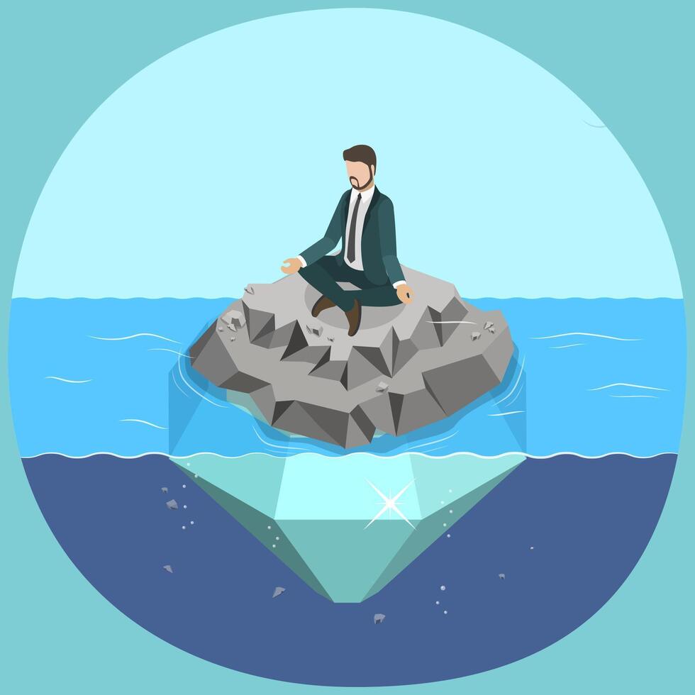 3D Isometric Flat Conceptual Illustration of Hidden Potential vector