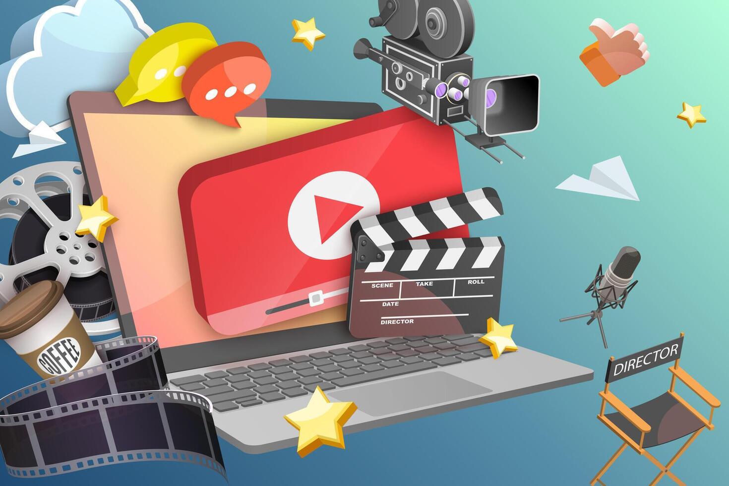 3D Conceptual Illustration of Content Marketing vector