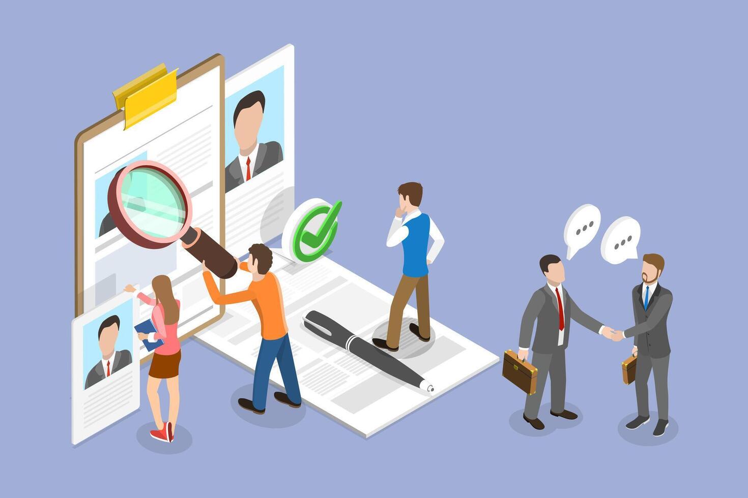 3D Isometric Flat Conceptual Illustration of E-KYC vector