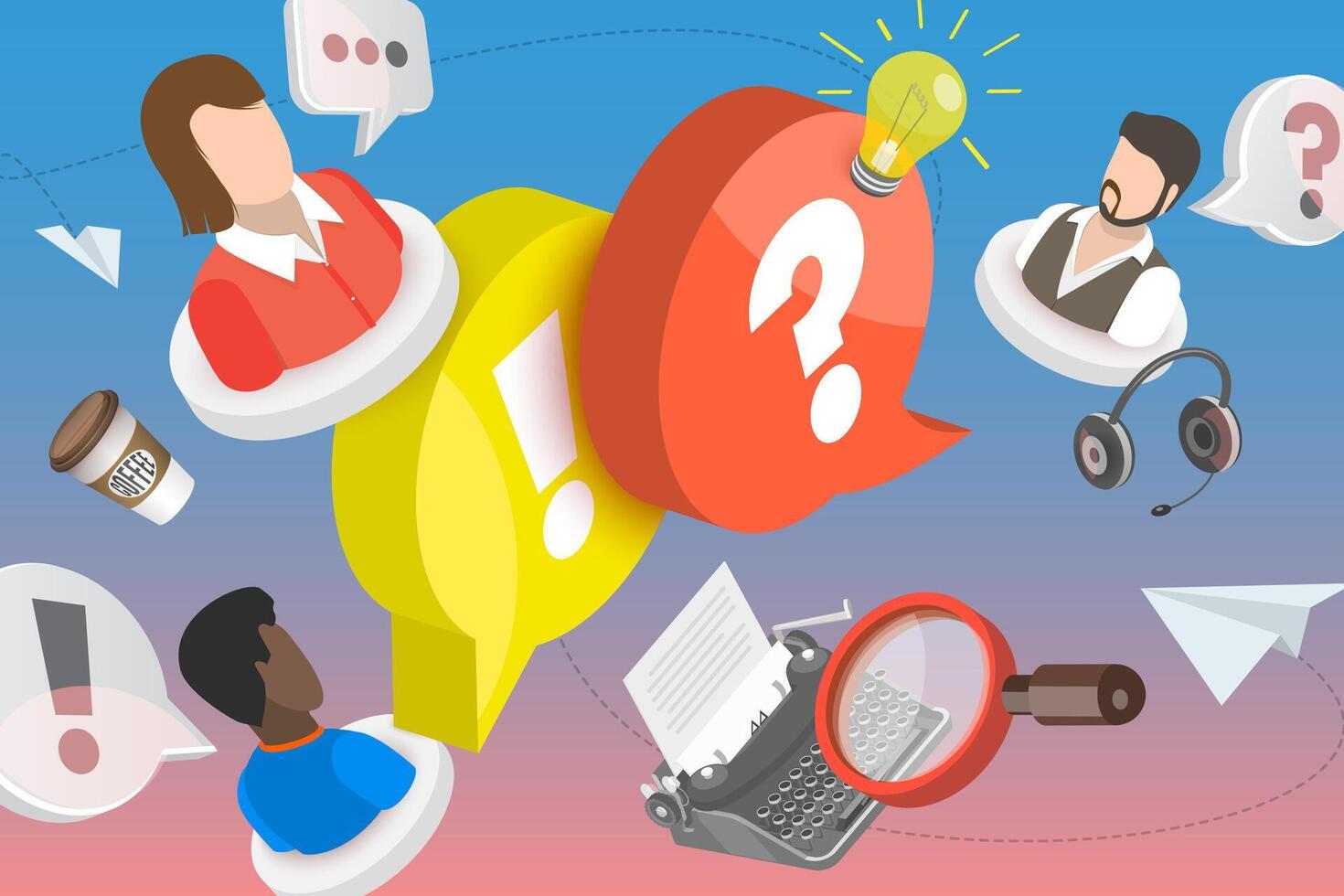 3D Conceptual Illustration of FAQ vector
