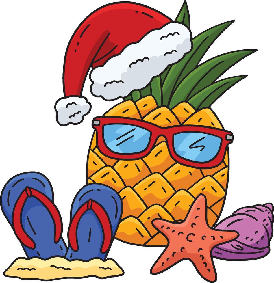 Christmas in July Pineapple and Eyeglass Clipart vector
