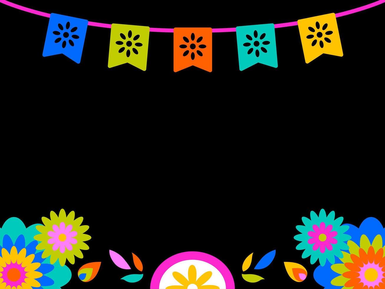 Cinco de Mayo Poster Horizontal Border Background vector