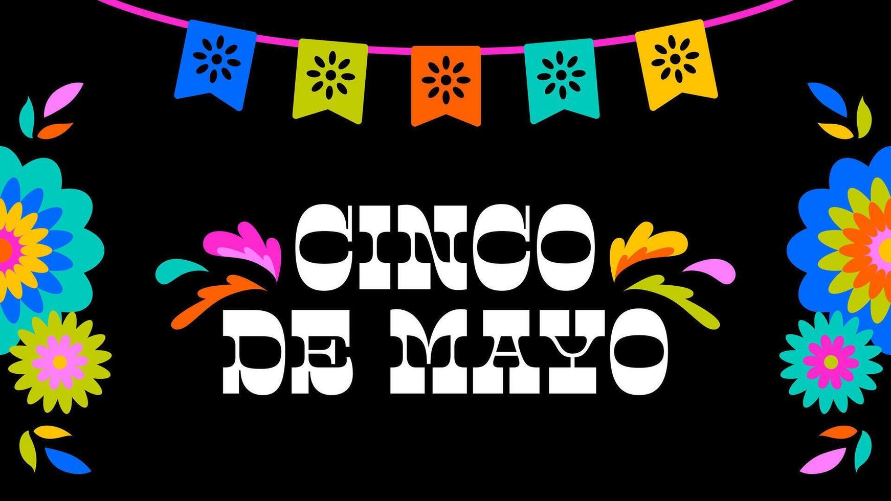 Cinco de Mayo Poster Panoramic Banner Background vector