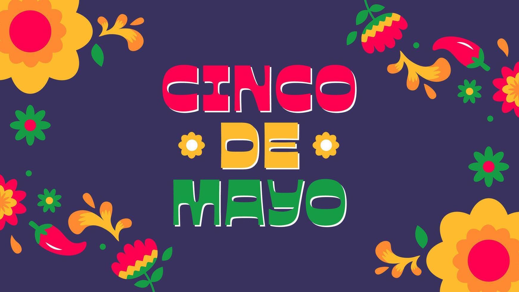 Cinco de Mayo Poster Horizontal Banner Background vector