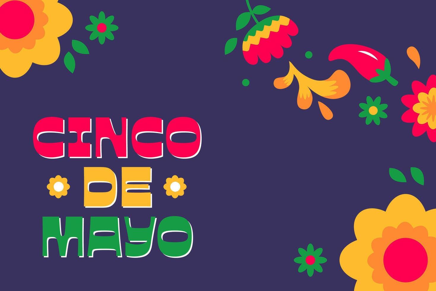 Cinco de Mayo Poster Horizontal Banner Background vector
