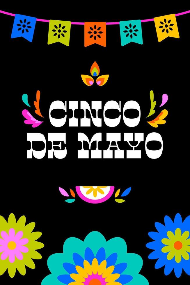 Cinco de Mayo Poster Vertical Banner Background vector