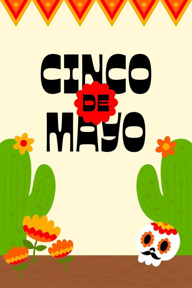 Cinco de Mayo Poster Vertical Banner Background vector