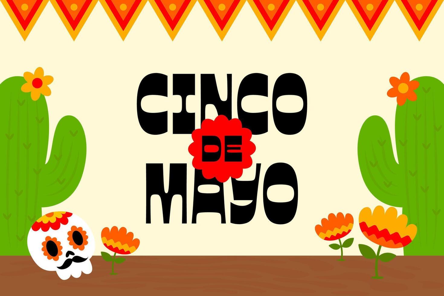 Cinco de Mayo Poster Horizontal Banner Background vector