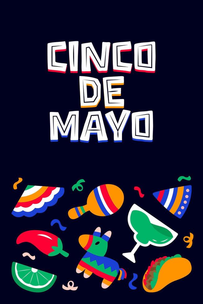 Cinco de Mayo Poster Vertical Banner Background vector