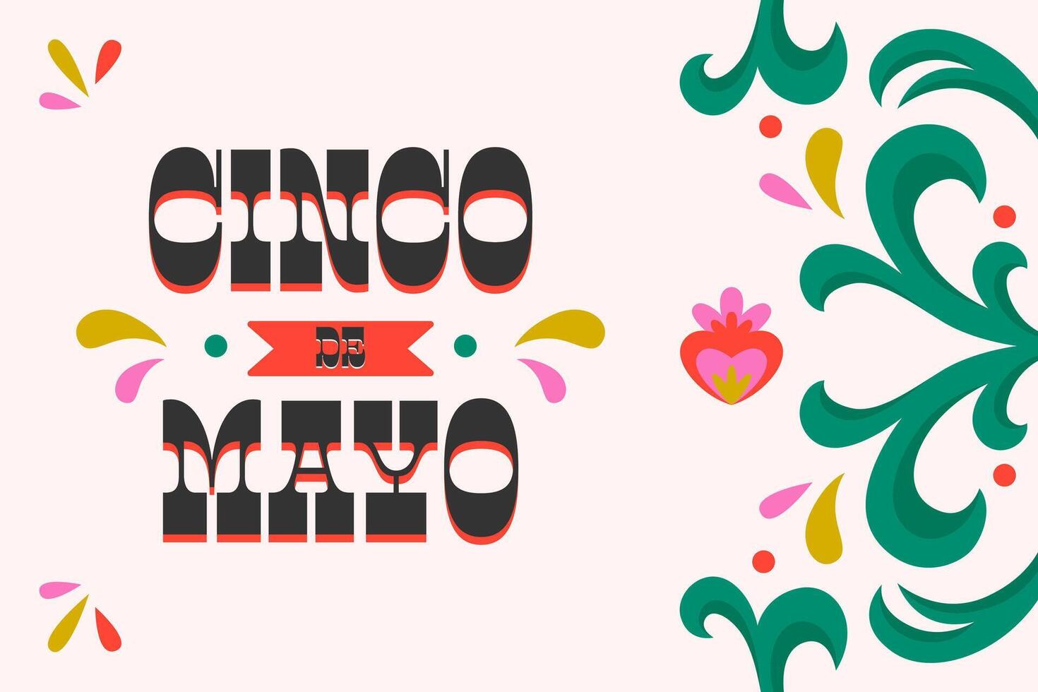Cinco de Mayo Poster Horizontal Banner Background vector