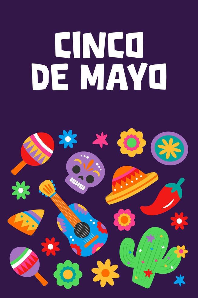 Cinco de Mayo Poster Vertical Banner Background vector