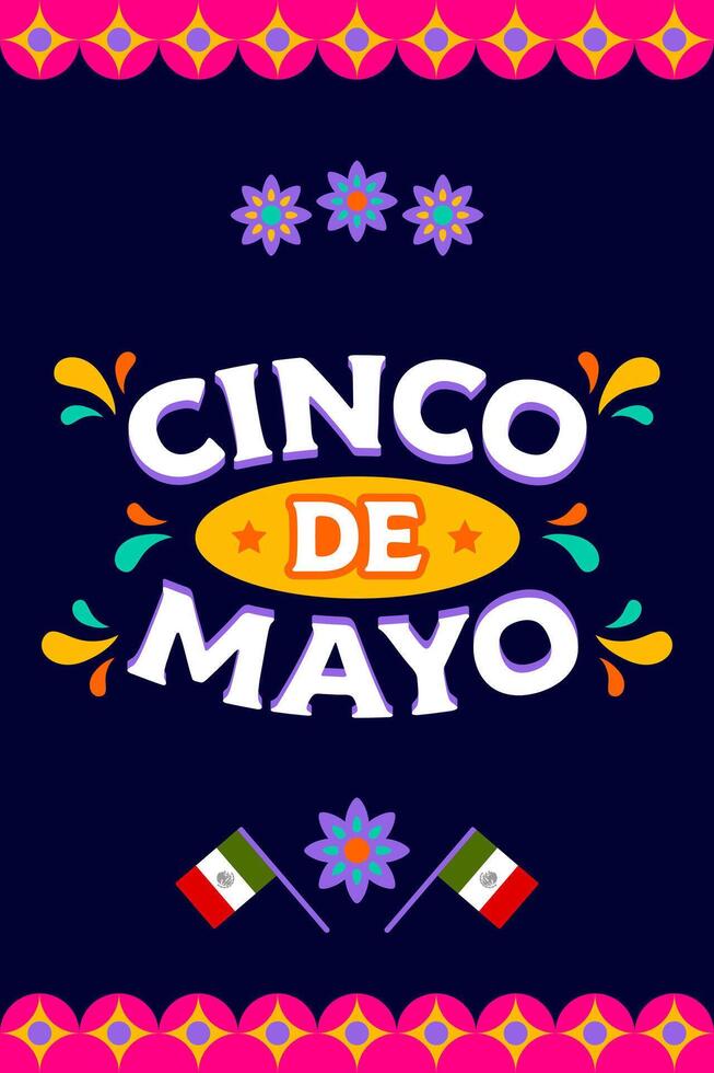 Cinco de Mayo Poster Vertical Banner Background vector