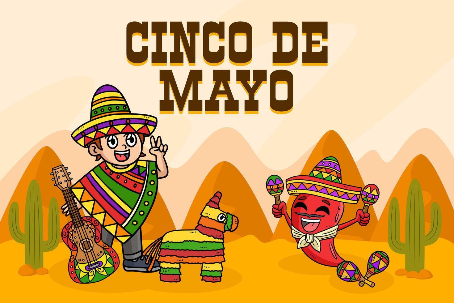 Cinco de Mayo Poster Horizontal Banner Background vector