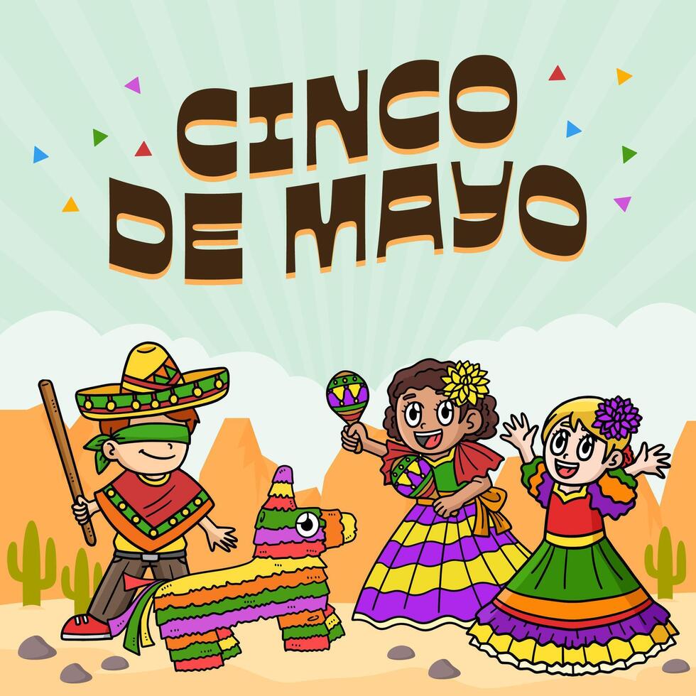 Cinco de Mayo Poster Square Banner Background vector