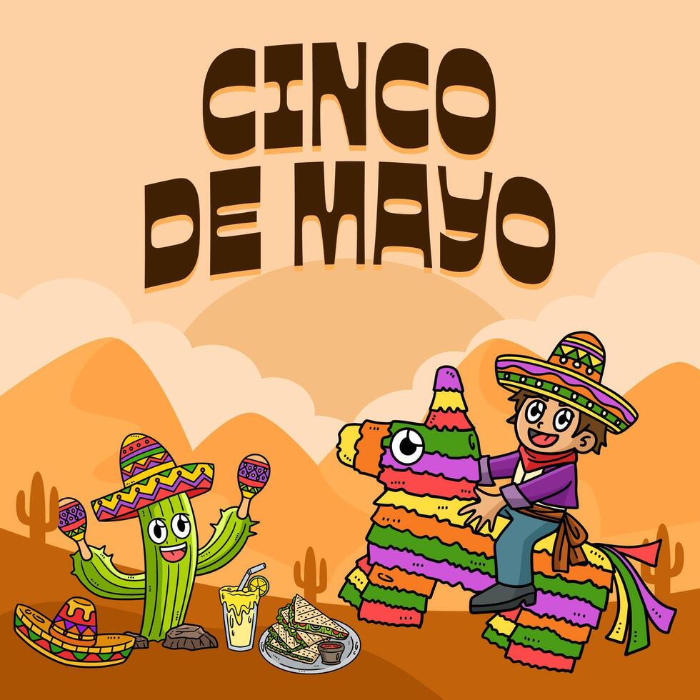 Cinco de Mayo Poster Square Banner Background vector