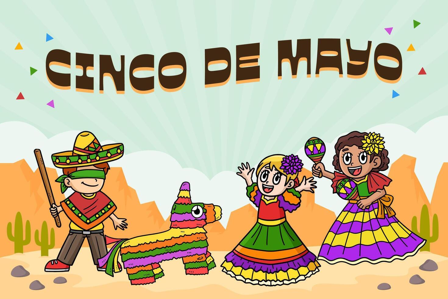 Cinco de Mayo Poster Horizontal Banner Background vector