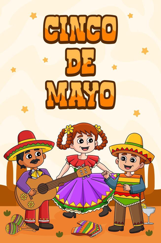 Cinco de Mayo Poster Vertical Banner Background vector